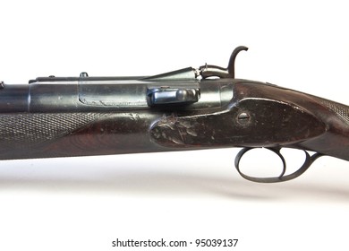 Old Hunting Punt Gun With Snider System Lock Made By C.G. Bales (Republic Of South Africa. XIX Century) Isolated On White Background