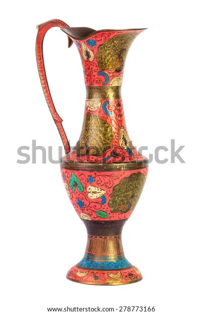 Old Indian Bronze Vase Isolated On Stock Photo Edit Now 278773166