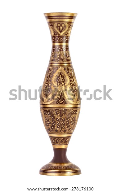 Old Indian Vase Isolated On White Stock Photo Edit Now 278176100