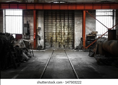 old industrial metal gate