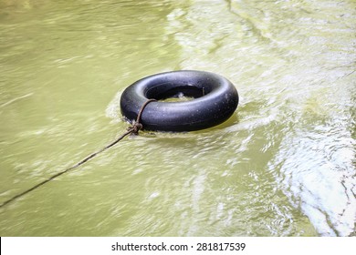  Old Inner Tube On River