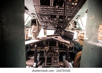 Old Interior plane wreck ,Abandoned Airplane,old crashed plane with cloudy sky,plane wreck tourist attraction - Powered by Shutterstock