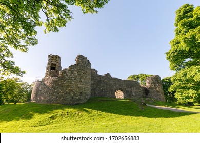 Old Inverlochy Castle in summer at sunset