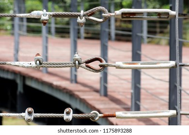 Old iron cable ties for pulling a metal cable 