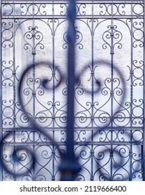 old iron fence - close up - photo