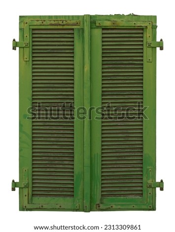 Similar – Image, Stock Photo Beautiful green old windows with matching color curtains and wooden shutters with slats of a renovated old building in the old town of Ghent in East Flanders in Belgium