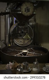 Old Italian Coffee Bean Roaster With Coffeeshop Supplies