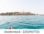 Old Jaffa buildings. A view from the water of the old Yaffa Port in Tel-Aviv. High quality photo