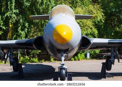 Old Jet Plane On Forest Background