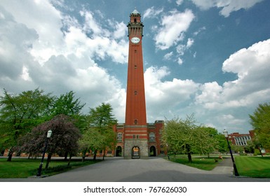Old Joe (Joseph Chamberlain Memorial Clock Tower) At The University Of Birmingham In Summer
