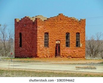 Old Kent County Jailhouse In The Ghost Town Of Clairemont, Texas