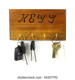 Old Key Rack With Keys