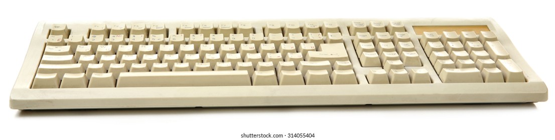 Old Keyboard Isolated On White