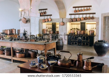 Old kitchen inside the Castle of Sintra