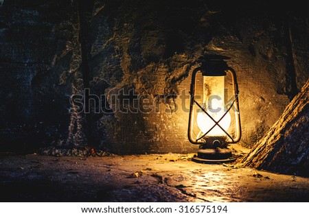 Old lamp in a mine
