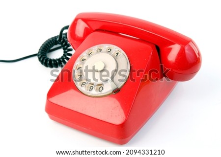 Similar – An old red telephone over red background