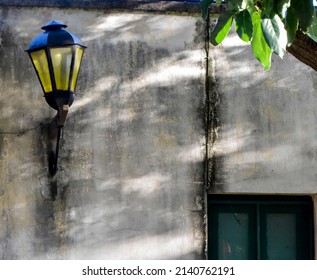 Old Lantern On The Facade Of A House In Colonia Del Sacramento, Uruguay