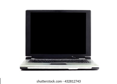 Old Laptop On White Background