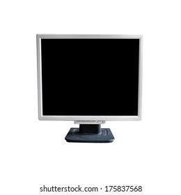 Old Lcd Monitor, Isolated On White 