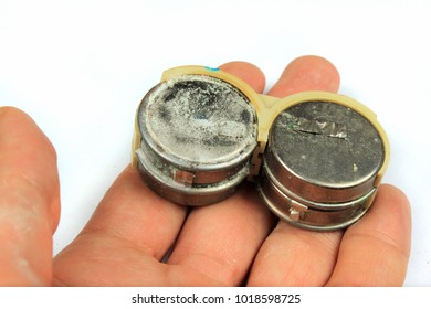 Old Leaked And Corroded Nickel Cadmium Batteries