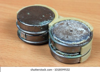 Old Leaked And Corroded Nickel Cadmium Batteries