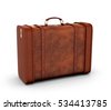 3d leather suitcase