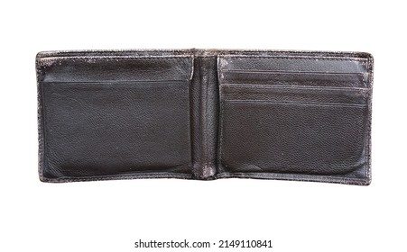 Old Leather Wallet On White Background