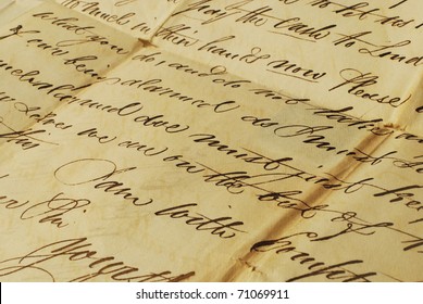 Old letter with elegant handwriting