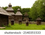 Old light. Ancient village. Slavic village. Cossack guy. Kozatsky. Ukraine. Kievan Rus. Cossack houses