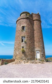 Old Lighthouse Of Cap Fréhel In The Côtes D'Armor In Brittany.