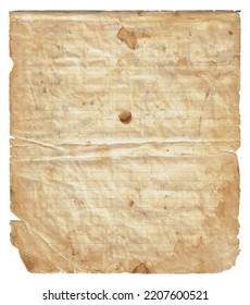 An Old Lined Paper Sheet With Yellow Spots And Tears