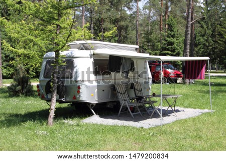 Similar – Image, Stock Photo Offroad 4×4 vehicle with tent in roof ready for camping