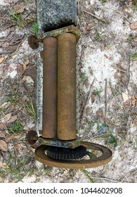 Old Local Rubber Extrusion Machine Used By Hand In Tapping Rubber, Rubber Plantation Lifes, Rubber Trees In Thailand.