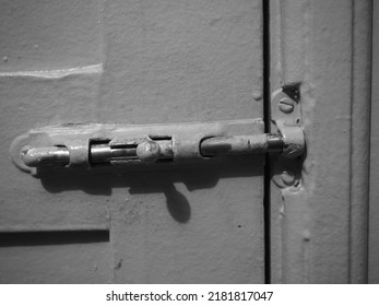 Old Lock, Latch, Black And White Photo