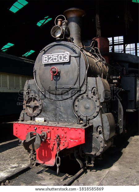 An\
old locomotive at Ambarawa station locomotive\
depot