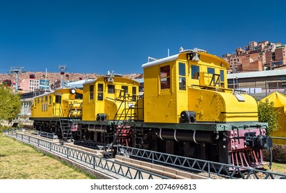 Old locomotives in La Paz, Bolivia