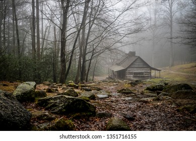 Old Log Cabin In The Woods.