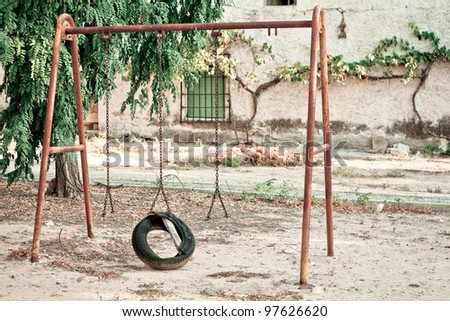 An old and lonely swing