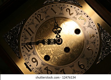 Old Looking Grandfather Clock Face