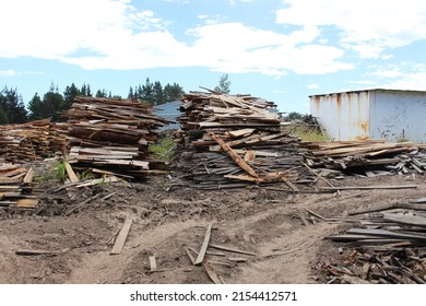 Old Lumber Yard, Messy Pile Of Wood