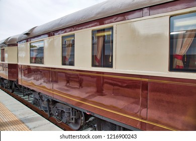 Old Luxury Train At Ronda Train Station In Spain