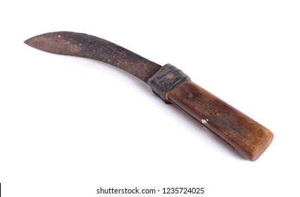 Old Machete Isolated On White Background