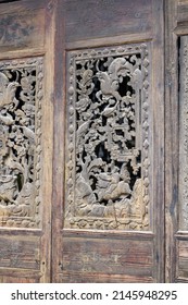 Old Mahogany Wood Carving Doors And Windows Of Ancient Chinese Architecture