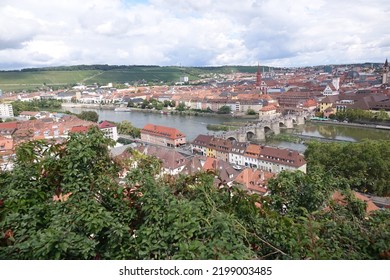 Old Main Bridge And Old Town In Wuerzburg