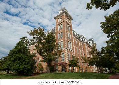 The Old Main Clock Tower - Oldest Building On The University Of Arkansas Campus