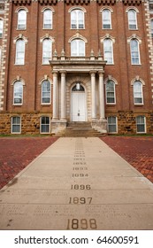 The Old Main With Senior Walk - Oldest Building On The University Of Arkansas Campus