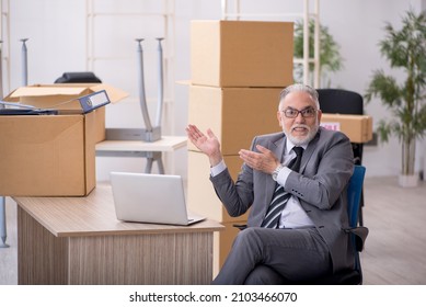 Old Male Employee In Relocation Concept