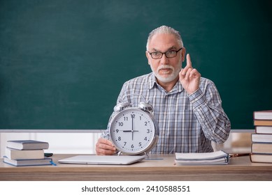 Old male teacher in time management concept - Powered by Shutterstock