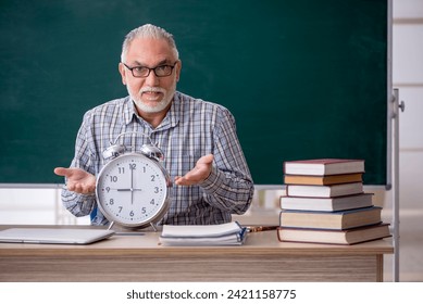 Old male teacher in time management concept - Powered by Shutterstock