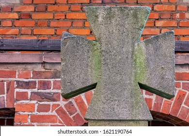 Old Maltese Cross At Castle Of The Teutonic Order In Malbork, Pomerania, Poland On 2 January 2020